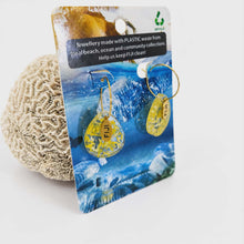 Load image into Gallery viewer, Recycled Ocean Plastic Hoop Earrings - Gold Plated Stainless Steel FJD$