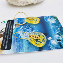 Load image into Gallery viewer, Recycled Ocean Plastic Hoop Earrings - Gold Plated Stainless Steel FJD$