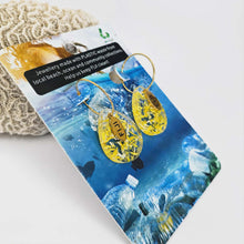 Load image into Gallery viewer, Recycled Ocean Plastic Hoop Earrings - Gold Plated Stainless Steel FJD$
