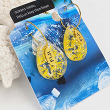 Load image into Gallery viewer, Recycled Ocean Plastic Hoop Earrings - Gold Plated Stainless Steel FJD$