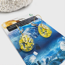 Load image into Gallery viewer, Recycled Ocean Plastic Hoop Earrings - Gold Plated Stainless Steel FJD$