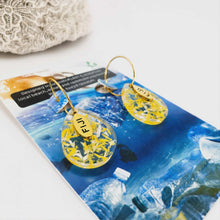 Load image into Gallery viewer, Recycled Ocean Plastic Hoop Earrings - Gold Plated Stainless Steel FJD$
