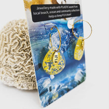 Load image into Gallery viewer, Recycled Ocean Plastic Hoop Earrings - Gold Plated Stainless Steel FJD$