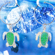 Load image into Gallery viewer, Recycled Ocean Plastic Turtle Earrings - Stainless Steel FJD$