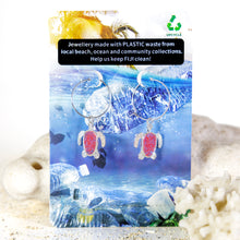 Load image into Gallery viewer, Recycled Ocean Plastic Turtle Earrings - Stainless Steel FJD$