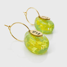 Load image into Gallery viewer, Recycled Ocean Plastic Hoop Earrings - Gold Plated Stainless Steel FJD$