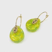Load image into Gallery viewer, Recycled Ocean Plastic Hoop Earrings - Gold Plated Stainless Steel FJD$