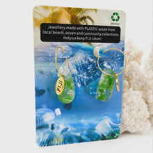 Load image into Gallery viewer, Recycled Ocean Plastic Hoop Earrings - Gold Plated Stainless Steel FJD$