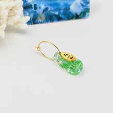 Load image into Gallery viewer, Recycled Ocean Plastic Hoop Earrings - Gold Plated Stainless Steel FJD$