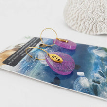 Load image into Gallery viewer, Recycled Ocean Plastic Hoop Earrings - Gold Plated Stainless Steel FJD$