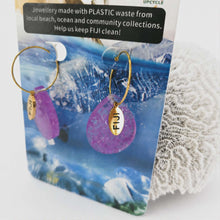 Load image into Gallery viewer, Recycled Ocean Plastic Hoop Earrings - Gold Plated Stainless Steel FJD$