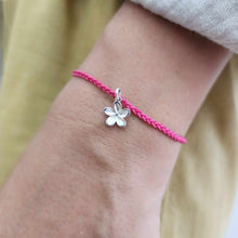 Load image into Gallery viewer, READY TO SHIP Frangipani Charm Nylon Bracelet - 925 Sterling Silver FJD$