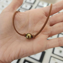 Load image into Gallery viewer, READY TO SHIP Unisex Fiji Saltwater Pearl Faux Suede Leather Necklace - FJD$