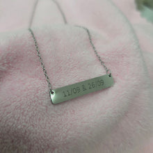 Load image into Gallery viewer, Engravable Bar Necklace - Silver or Gold Waterproof Stainless Steel FJD$
