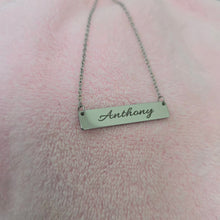 Load image into Gallery viewer, Engravable Bar Necklace - Silver or Gold Waterproof Stainless Steel FJD$