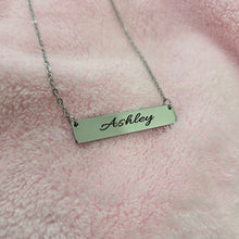 Load image into Gallery viewer, Engravable Bar Necklace - Silver or Gold Waterproof Stainless Steel FJD$