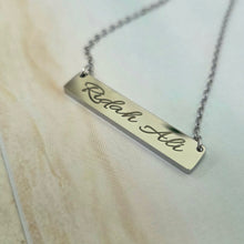 Load image into Gallery viewer, Engravable Bar Necklace - Silver or Gold Waterproof Stainless Steel FJD$