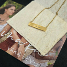 Load image into Gallery viewer, Engravable Bar Necklace - Silver or Gold Waterproof Stainless Steel FJD$
