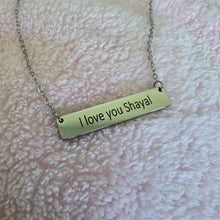 Load image into Gallery viewer, Engravable Bar Necklace - Silver or Gold Waterproof Stainless Steel FJD$