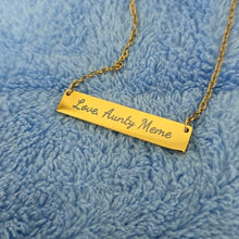 Load image into Gallery viewer, Engravable Bar Necklace - Silver or Gold Waterproof Stainless Steel FJD$
