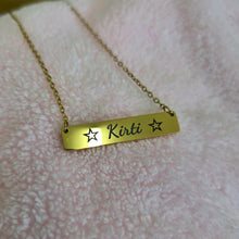 Load image into Gallery viewer, Engravable Bar Necklace - Silver or Gold Waterproof Stainless Steel FJD$