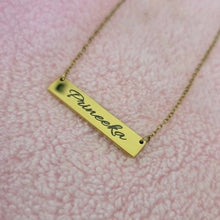 Load image into Gallery viewer, Engravable Bar Necklace - Silver or Gold Waterproof Stainless Steel FJD$
