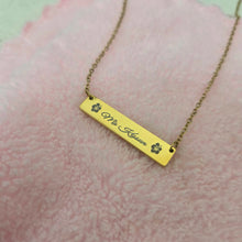 Load image into Gallery viewer, Engravable Bar Necklace - Silver or Gold Waterproof Stainless Steel FJD$