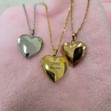 Load image into Gallery viewer, Three heart-shaped pendants on a pink fabric background