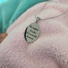 Load image into Gallery viewer, Engravable Oval Pendant Necklace - Silver Waterproof Stainless Steel FJD$
