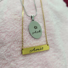Load image into Gallery viewer, Engravable Oval Pendant Necklace - Silver Waterproof Stainless Steel FJD$
