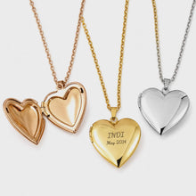 Load image into Gallery viewer, Engravable Locket Necklace - Silver, Rose Gold or Gold Waterproof Stainless Steel FJD$