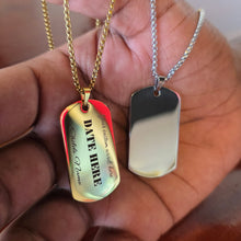 Load image into Gallery viewer, Engravable Men's Necklace - Silver or Gold Waterproof Stainless Steel FJD$