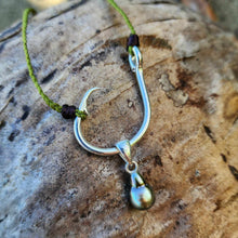Load image into Gallery viewer, READY TO SHIP Civa Fiji Pearl Fish Hook Necklace - Nylon & 925 Sterling Silver FJD$