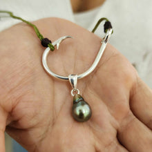Load image into Gallery viewer, READY TO SHIP Civa Fiji Pearl Fish Hook Necklace - Nylon & 925 Sterling Silver FJD$