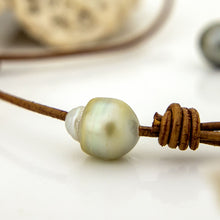 Load image into Gallery viewer, CONTACT US TO RECREATE THIS SOLD OUT STYLE Civa Fiji Saltwater Pearl Leather Necklace - FJD$