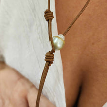 Load image into Gallery viewer, CONTACT US TO RECREATE THIS SOLD OUT STYLE Civa Fiji Saltwater Pearl Leather Necklace - FJD$