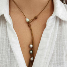 Load image into Gallery viewer, CONTACT US TO RECREATE THIS SOLD OUT STYLE Civa Fiji Saltwater Pearl Leather Necklace - FJD$