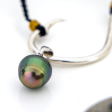 Load image into Gallery viewer, READY TO SHIP Graded Civa Fiji Pearl Fish Hook Necklace #EP2110 - Nylon & 925 Sterling Silver FJD$