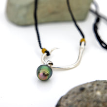 Load image into Gallery viewer, READY TO SHIP Graded Civa Fiji Pearl Fish Hook Necklace #EP2110 - Nylon & 925 Sterling Silver FJD$