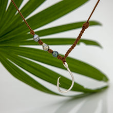 Load image into Gallery viewer, CONTACT US TO RECREATE THIS SOLD OUT STYLE Fish Hook & Pearl Trio Necklace - 925 Sterling Silver & Faux Suede FJD$