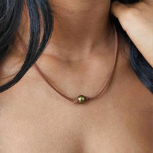 Load image into Gallery viewer, READY TO SHIP Unisex Fiji Saltwater Pearl Faux Suede Leather Necklace - FJD$