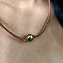 Load image into Gallery viewer, READY TO SHIP Unisex Fiji Saltwater Pearl Faux Suede Leather Necklace - FJD$