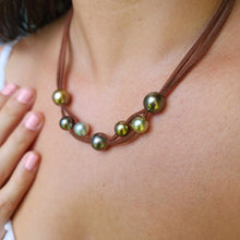 Load image into Gallery viewer, READY TO SHIP Unisex Fiji Saltwater Pearl Suede Leather Necklace - FJD$