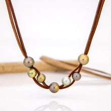 Load image into Gallery viewer, READY TO SHIP Unisex Fiji Saltwater Pearl Suede Leather Necklace - FJD$