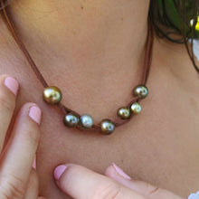 Load image into Gallery viewer, READY TO SHIP Unisex Fiji Saltwater Pearl Suede Leather Necklace - FJD$
