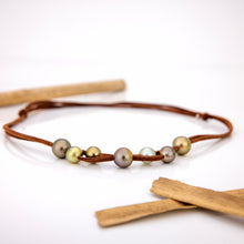 Load image into Gallery viewer, READY TO SHIP Unisex Fiji Saltwater Pearl Suede Leather Necklace - FJD$