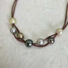 Load image into Gallery viewer, READY TO SHIP Unisex Fiji Saltwater Pearl Suede Leather Necklace - FJD$