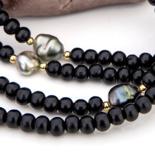 Load image into Gallery viewer, READY TO SHIP Civa Fiji Keshi Pearl Wooden Bead Necklace - 14k Gold Fill FJD$