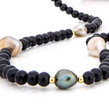 Load image into Gallery viewer, READY TO SHIP Civa Fiji Keshi Pearl Wooden Bead Necklace - 14k Gold Fill FJD$