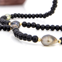 Load image into Gallery viewer, READY TO SHIP Civa Fiji Keshi Pearl Wooden Bead Necklace - 14k Gold Fill FJD$